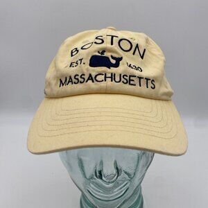 Bay State Apparel Boston Massachusetts Whale Cap Adjustable Yellow Hat Strapback